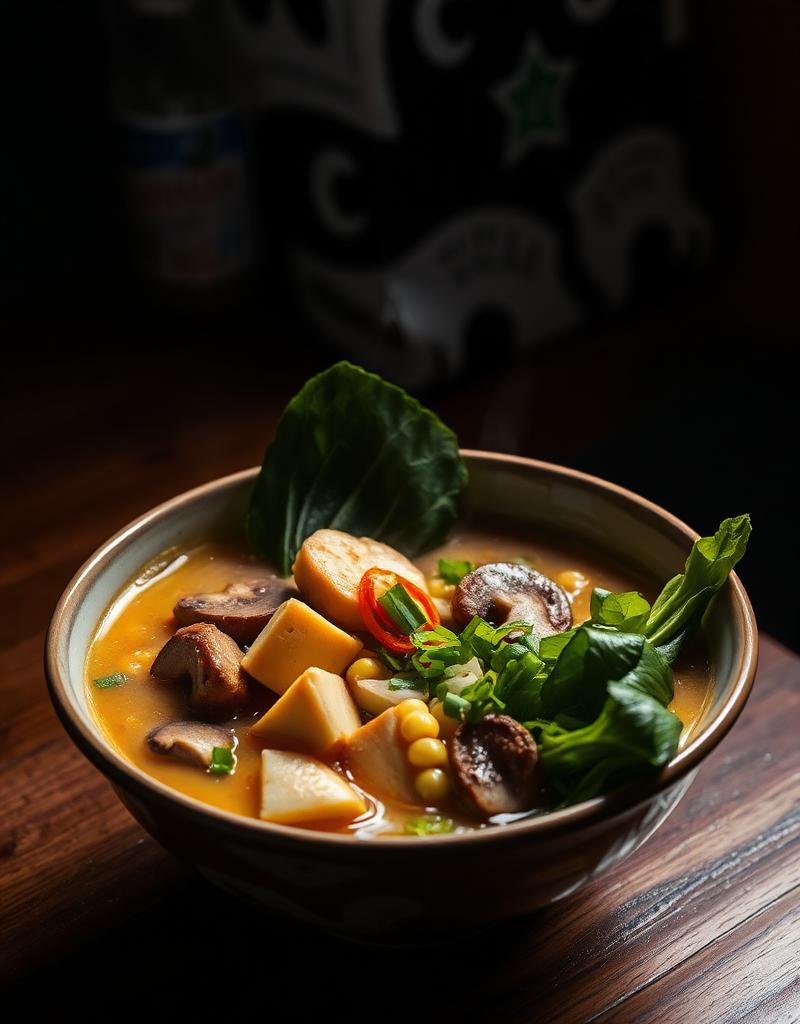 Ramen vegano con tofu