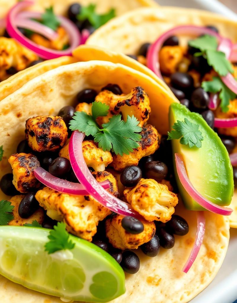Tacos vegani con cavolfiore